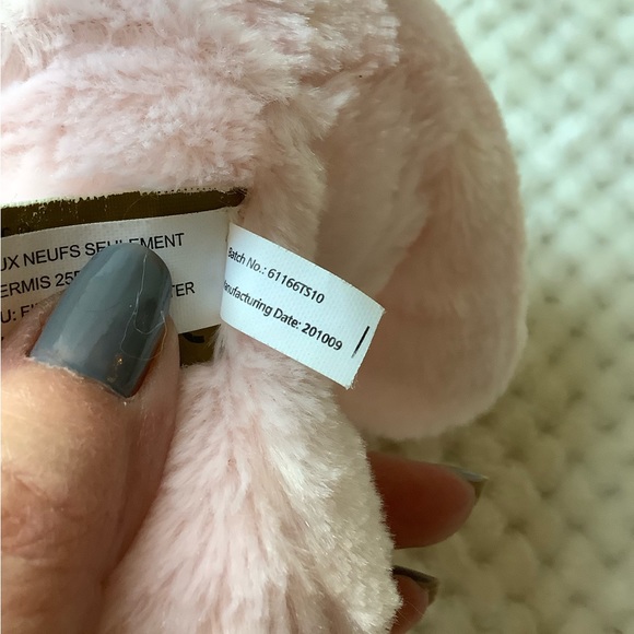 FIRST & MAIN Pink Pastel Pal Plush Bear Rattle Stuffed Animal Embroidered Eyes - Picture 11 of 14